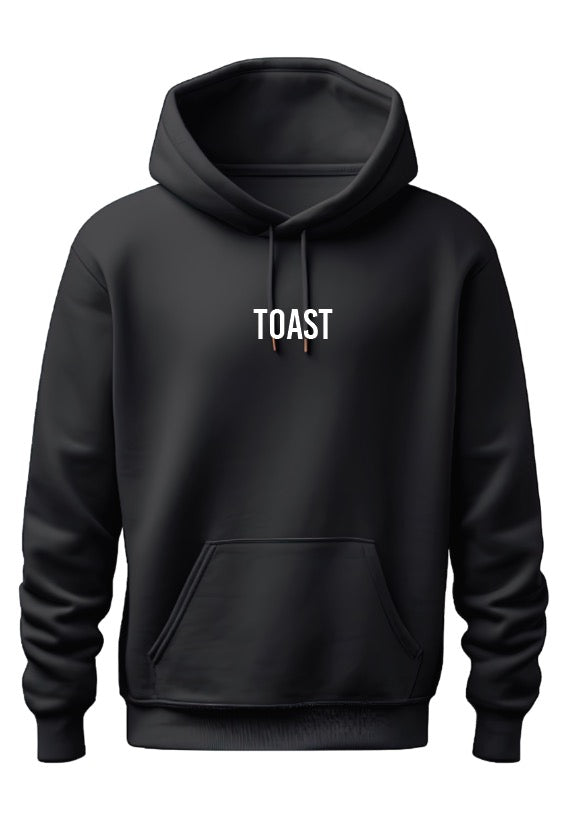 TOAST Global Prenup Black Hoodie with Global Logo on the back.