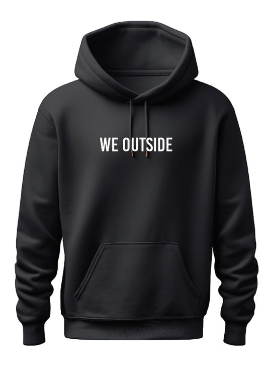 We Outside Global Prenup Black Hoodie with Global Logo on the back.